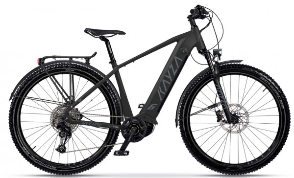 KAYZA Elektro-MTB StVZO "Hydric Dry 6" Mod. 21, Hardtail, 27,5", black matt / dust grey matt, 10-Gang SHIMANO "Deore", 44cm