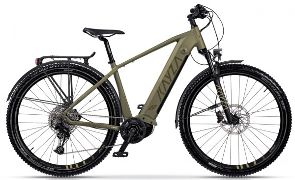 KAYZA Elektro-MTB StVZO "Sapric Dry 8" Mod. 21, Hardtail, 29", light brown matt / brown matt, 12-Gang SRAM "SX Eagle", 47cm